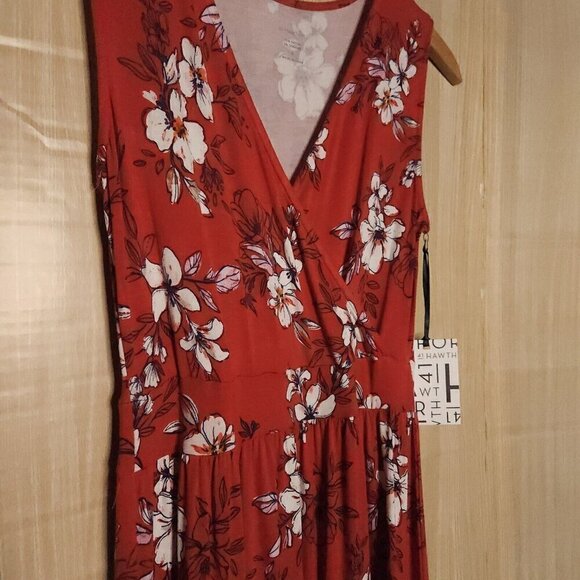 41 Hawthorn New Red Floral Stretchy Maxi Dress Small - Picture 3 of 8